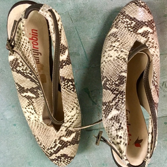 Women's Faryl Robin snakeskin-look slingback wedge - Picture 5 of 12